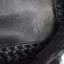 Pre Owned Bottega Veneta Black Intrecciato Leather Mini Cabat Tote