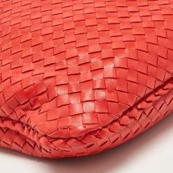 مملوكة مسبقًا Bottega Veneta Red Intrecciato Leather Medium Veneta Hobo