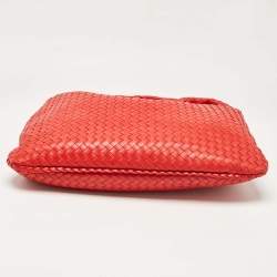 مملوكة مسبقًا Bottega Veneta Red Intrecciato Leather Medium Veneta Hobo