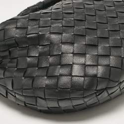 Pre Owned Bottega Veneta Black Intrecciato Leather Teen Jodie Hobo