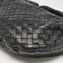 Pre Owned Bottega Veneta Black Intrecciato Leather Teen Jodie Hobo