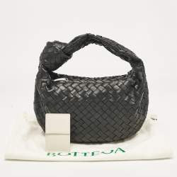 Pre Owned Bottega Veneta Black Intrecciato Leather Teen Jodie Hobo