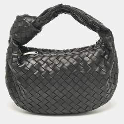 Pre Owned Bottega Veneta Black Intrecciato Leather Teen Jodie Hobo