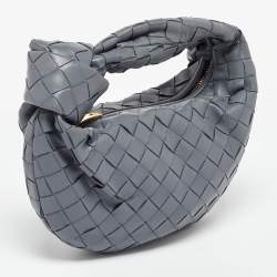 Bottega Veneta Grey Intrecciato Leather Mini Jodie Hobo