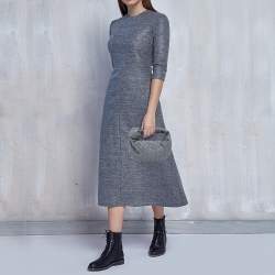 Bottega Veneta Grey Intrecciato Leather Mini Jodie Hobo