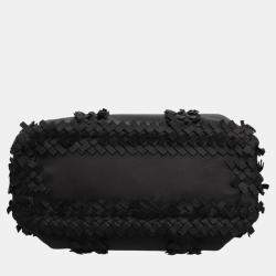 Bottega Veneta Black Leather Spring 2013 Intrecciato Fringe Tote Bag 