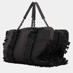 Bottega Veneta Black Leather Spring 2013 Intrecciato Fringe Tote Bag 