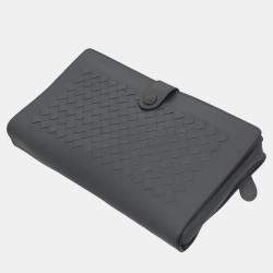 Bottega Veneta Grey Leather Woven Clutch 