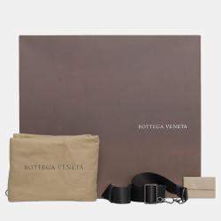 Pre Owned Bottega Veneta Blue Leather Intreciatto Laptop Briefcase Bag