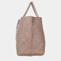 Pre Owned Bottega Veneta Brown Classic Intrecciato Large Cabat Bag