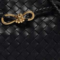 Bottega Veneta Black Intrecciato Leather Small Andiamo Top Handle Bag