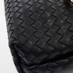 Bottega Veneta Black Intrecciato Leather Small Andiamo Top Handle Bag