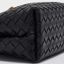 Bottega Veneta Black Intrecciato Leather Small Andiamo Top Handle Bag