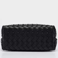 Bottega Veneta Black Intrecciato Leather Small Andiamo Top Handle Bag