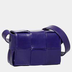 Bottega Veneta Purple Candy Calfskin Intrecciato Cassette Crossbody