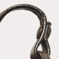 مملوكة مسبقًا Bottega Veneta Dark Brown Intrecciato Leather Leather Nodini Crossbody Bag