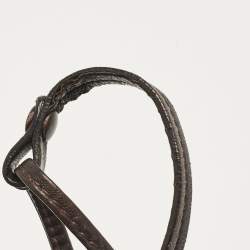 مملوكة مسبقًا Bottega Veneta Dark Brown Intrecciato Leather Leather Nodini Crossbody Bag