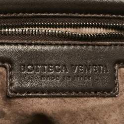 مملوكة مسبقًا Bottega Veneta Dark Brown Intrecciato Leather Leather Nodini Crossbody Bag