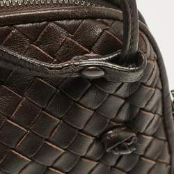 مملوكة مسبقًا Bottega Veneta Dark Brown Intrecciato Leather Leather Nodini Crossbody Bag