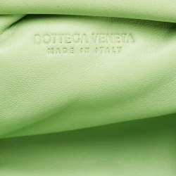 Pre Owned Bottega Veneta Green Intrecciato Leather Mini The Pouch Bag