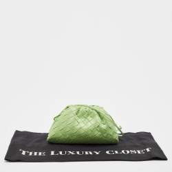 Pre Owned Bottega Veneta Green Intrecciato Leather Mini The Pouch Bag