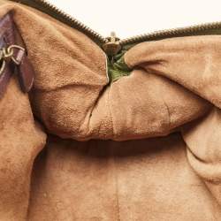 Pre Owned Bottega Veneta Green/Purple Intrecciato Leather Bowler Bag