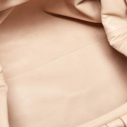 Pre Owned Bottega Veneta Beige Leather Classic Pouch Clutch