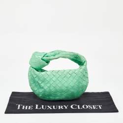 Bottega Veneta Light Green Leather Mini Jodie Hobo