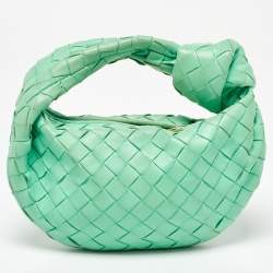 Bottega Veneta Light Green Leather Mini Jodie Hobo