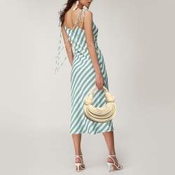 Pre Owned Bottega Veneta Beige Leather Mini Double Knot Hobo