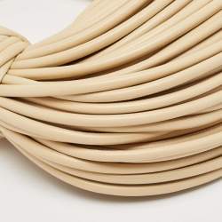 Pre Owned Bottega Veneta Beige Leather Mini Double Knot Hobo