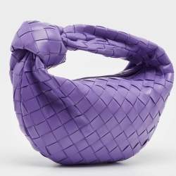 Bottega Veneta Purple Leather Mini Jodie Hobo