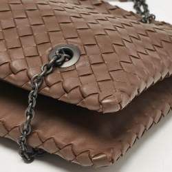 Bottega Veneta Brown Intrecciato Leather Duo Shoulder Bag