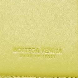 Bottega Veneta Green Intrecciato Leather Cassette Zip Around Wallet