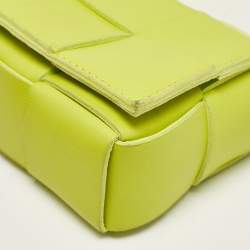 Bottega Veneta Neon Green Intrecciato Leather Mini Candy Cassette Crossbody Bag