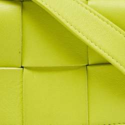 Bottega Veneta Neon Green Intrecciato Leather Mini Candy Cassette Crossbody Bag