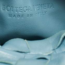 Bottega Veneta Teal Blue Intrecciato Leather Mini Jodie Hobo