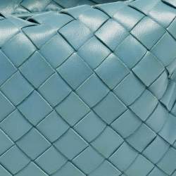 Bottega Veneta Teal Blue Intrecciato Leather Mini Jodie Hobo