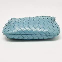 Bottega Veneta Teal Blue Intrecciato Leather Mini Jodie Hobo