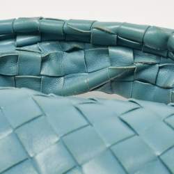 Bottega Veneta Teal Blue Intrecciato Leather Mini Jodie Hobo