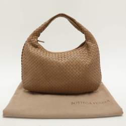 Pre Owned Bottega Veneta Beige Intrecciato Leather Small Hobo