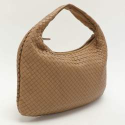 Pre Owned Bottega Veneta Beige Intrecciato Leather Small Hobo