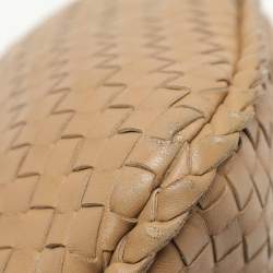 Pre Owned Bottega Veneta Beige Intrecciato Leather Small Hobo