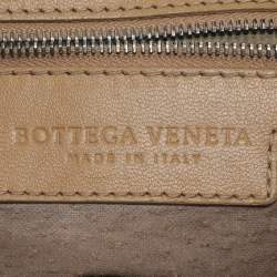 Pre Owned Bottega Veneta Beige Intrecciato Leather Small Hobo