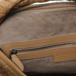 Pre Owned Bottega Veneta Beige Intrecciato Leather Small Hobo