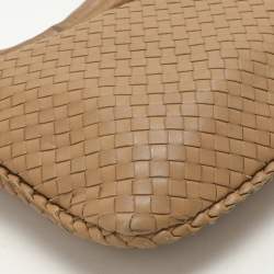 Pre Owned Bottega Veneta Beige Intrecciato Leather Small Hobo