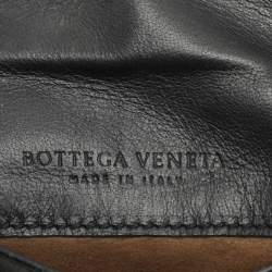 Bottega Veneta Black Intrecciato Leather Flap Chain Crossbody Bag