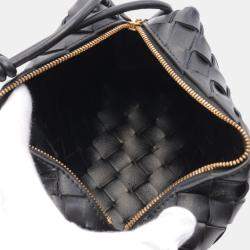 Bottega Veneta Black Leather Intrecciato Loop Camera Bag