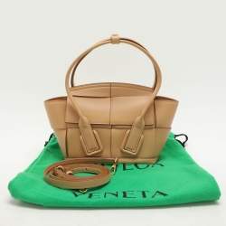 Bottega Veneta Beige Leather Mini Arco Top Handle Bag
