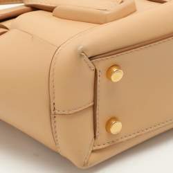 Bottega Veneta Beige Leather Mini Arco Top Handle Bag